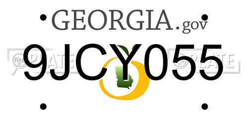 9JCY055 Georgia License Plate