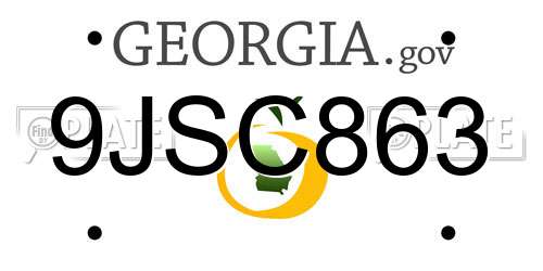 9JSC863 Georgia License Plate