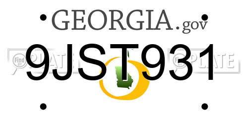 9JST931 Georgia License Plate