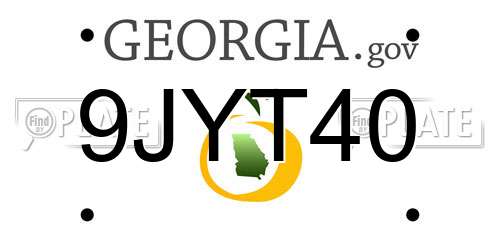 9JYT40 Georgia License Plate