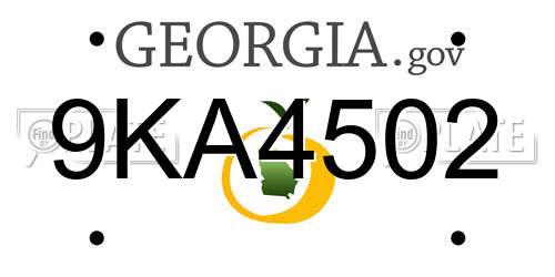9KA4502 Georgia License Plate