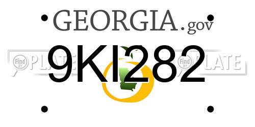 9KI282 Georgia License Plate
