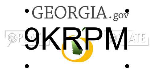 9KRPM Georgia License Plate
