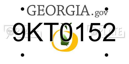 9KT0152 Georgia License Plate