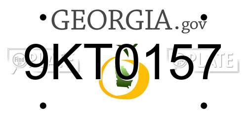 9KT0157 Georgia License Plate
