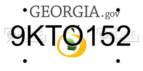 9KTO152 Georgia License Plate