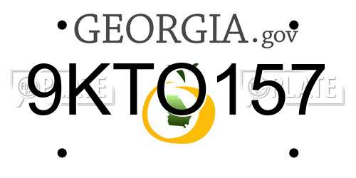 9KTO157 Georgia License Plate