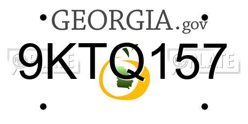 9KTQ157 Georgia License Plate