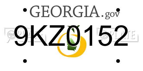 9KZ0152 Georgia License Plate