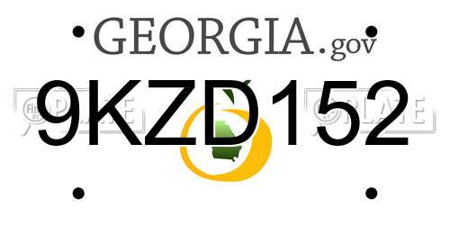 9KZD152 Georgia License Plate