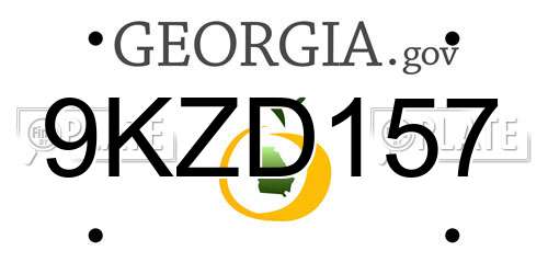 9KZD157 Georgia License Plate
