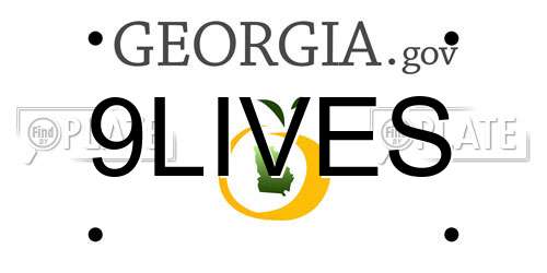 9LIVES Georgia License Plate
