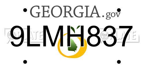 9LMH837 Georgia License Plate