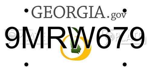 9MRW679 Georgia License Plate