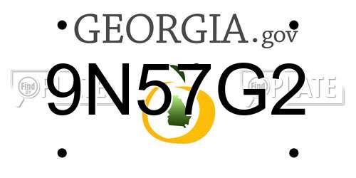 9N57G2 Georgia License Plate