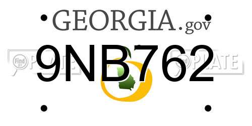 9NB762 Georgia License Plate