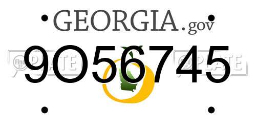9O56745 Georgia License Plate
