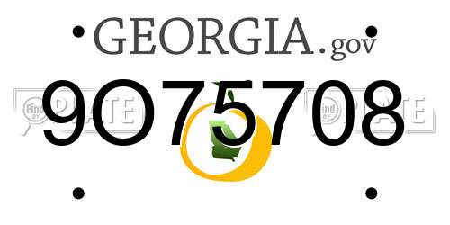 9O75708 Georgia License Plate