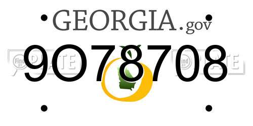 9O78708 Georgia License Plate