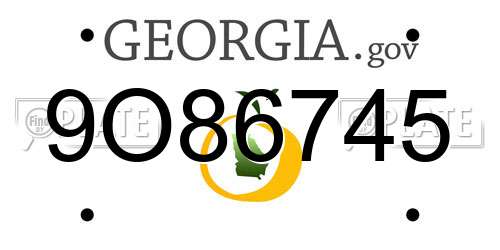 9O86745 Georgia License Plate