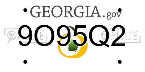 9O95Q2 Georgia License Plate