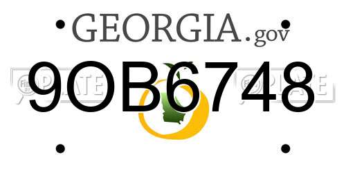9OB6748 Georgia License Plate