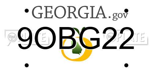 9OBG22 Georgia License Plate