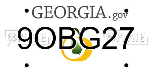 9OBG27 Georgia License Plate