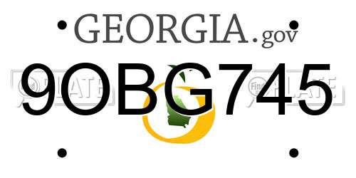 9OBG745 Georgia License Plate