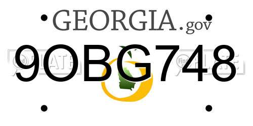 9OBG748 Georgia License Plate
