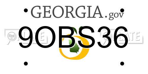 9OBS36 Georgia License Plate
