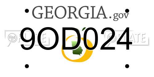 9OD024 Georgia License Plate