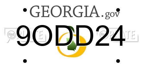 9ODD24 Georgia License Plate