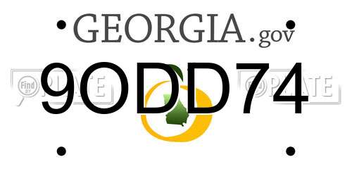 9ODD74 Georgia License Plate