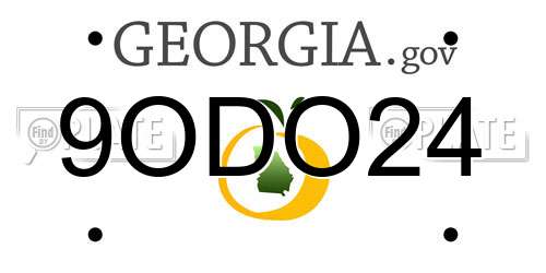 9ODO24 Georgia License Plate
