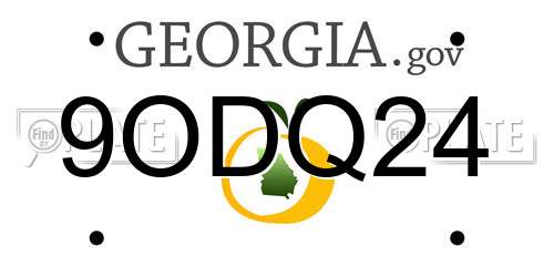 9ODQ24 Georgia License Plate
