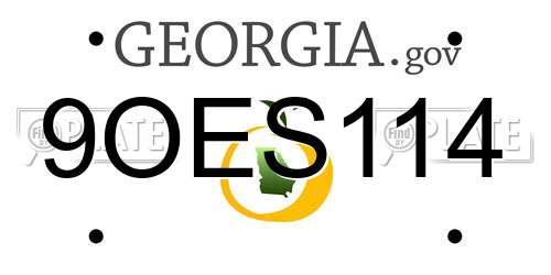 9OES114 Georgia License Plate