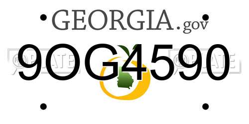9OG4590 Georgia License Plate