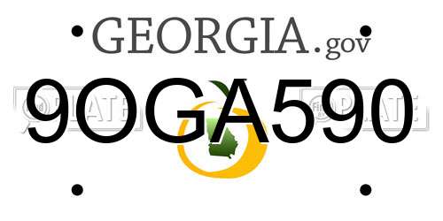 9OGA590 Georgia License Plate
