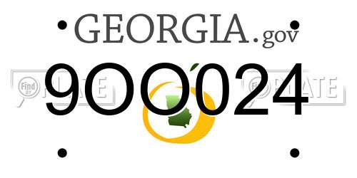 9OO024 Georgia License Plate