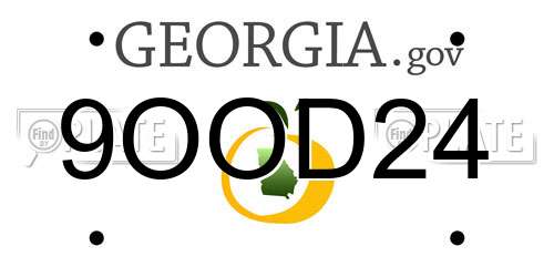 9OOD24 Georgia License Plate