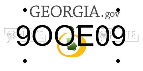 9OOE09 Georgia License Plate