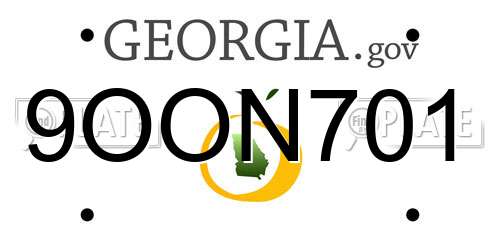 9OON701 Georgia License Plate