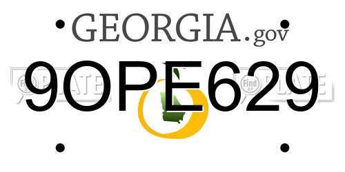 9OPE629 Georgia License Plate