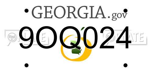 9OQ024 Georgia License Plate