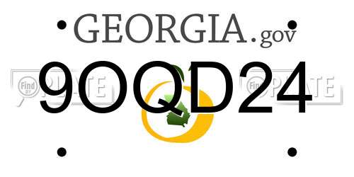 9OQD24 Georgia License Plate