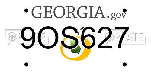 9OS627 Georgia License Plate