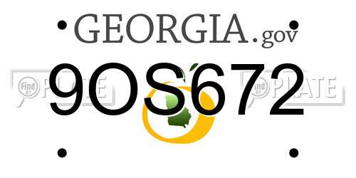 9OS672 Georgia License Plate
