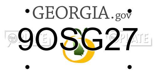 9OSG27 Georgia License Plate