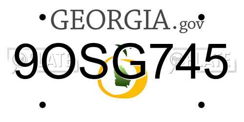 9OSG745 Georgia License Plate